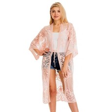 Cap Zone Cap Zone Lace Textured Kimono K