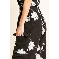 Hersy Hersy Embroidered Strapless Smocked Gauze Jumpsuit