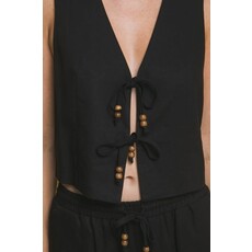 Love Tree Love Tree Linen Tie-Front Vest