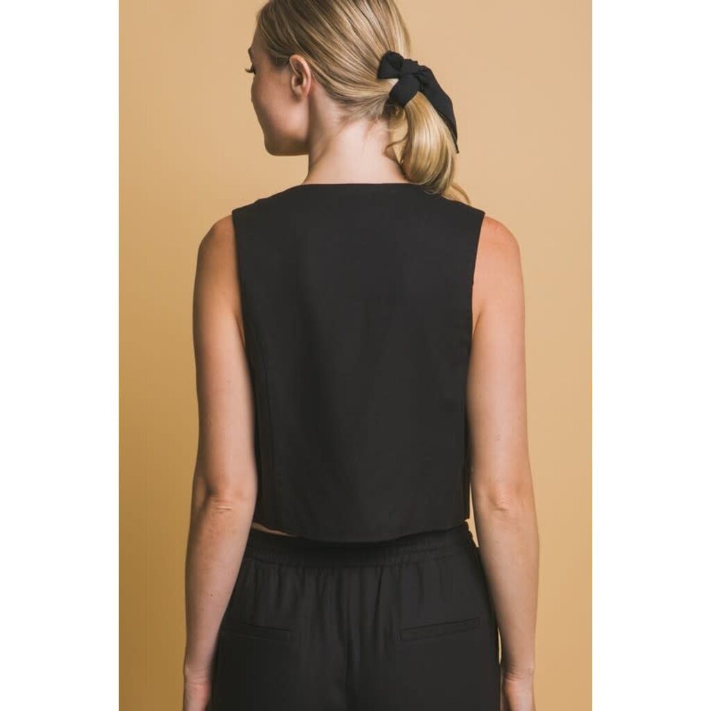 Love Tree Love Tree Linen Tie-Front Vest