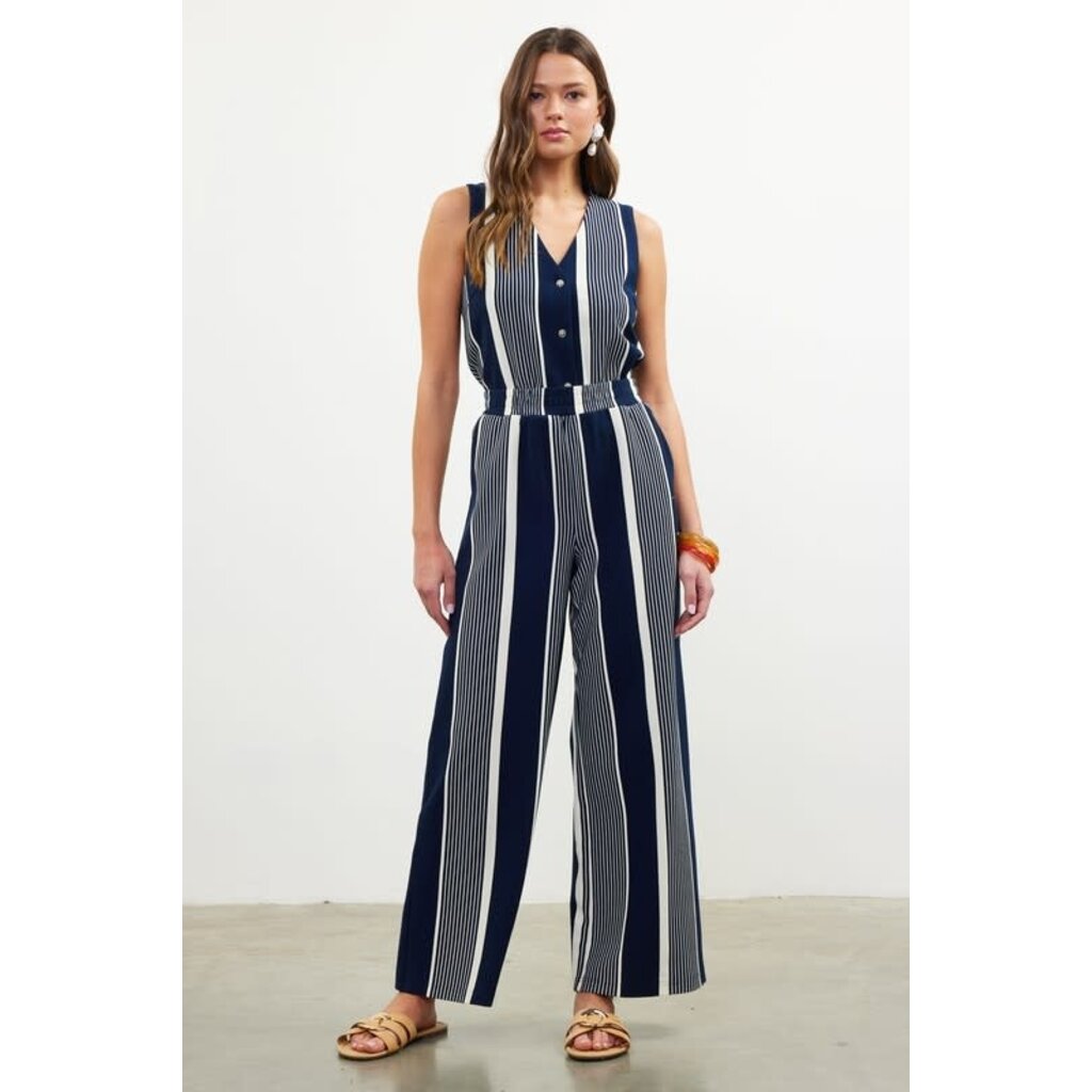 Skies Are Blue Skies Are Blue Variegated Stripe Knit Wide Leg Pants