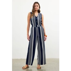 Skies Are Blue Skies Are Blue Variegated Stripe Knit Wide Leg Pants