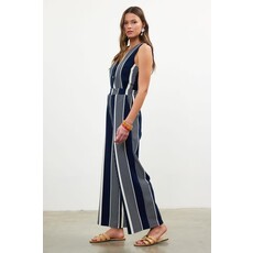 Skies Are Blue Skies Are Blue Variegated Stripe Knit Wide Leg Pants
