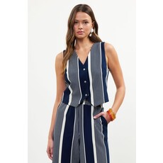 Skies Are Blue Skies Are Blue Variegated Stripe Knit Vest Top