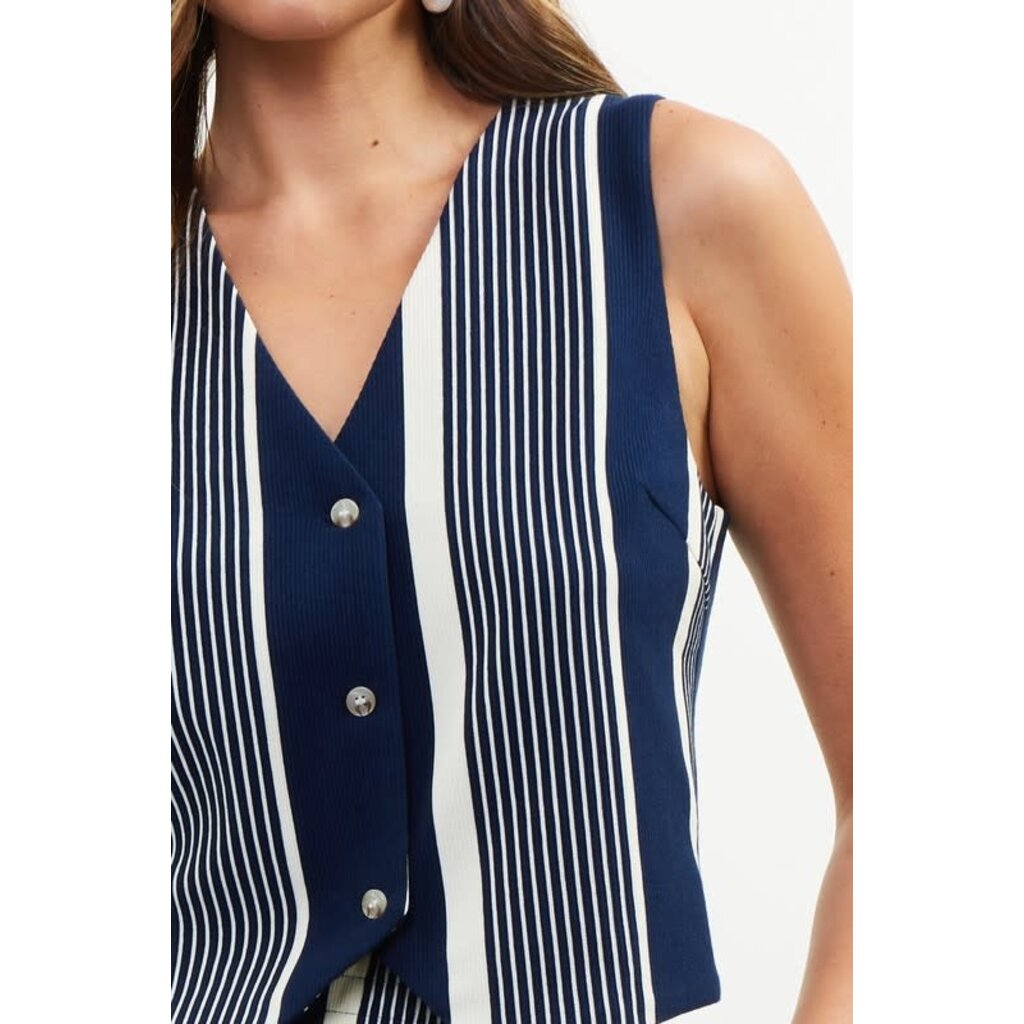 Skies Are Blue Skies Are Blue Variegated Stripe Knit Vest Top