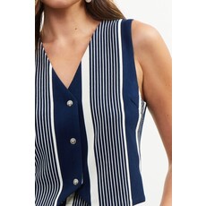 Skies Are Blue Skies Are Blue Variegated Stripe Knit Vest Top