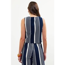 Skies Are Blue Skies Are Blue Variegated Stripe Knit Vest Top