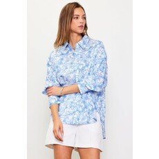 Skies Are Blue Skies Are Blue Long Sleeve Printed Button Down Shirt