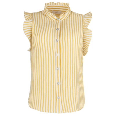 KUT Katara Button Down Ruffle Top
