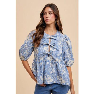 Anniewear Floral Embroidery Blouse