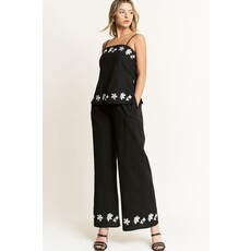 Hersy Hersy Embroidery Sleeveless Top with Pants