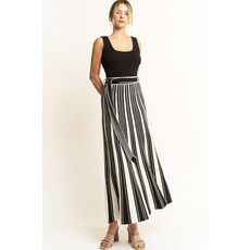 Hersy Hersy Striped Rib Knit Tank Belted Maxi Dress