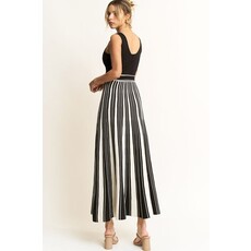 Hersy Hersy Striped Rib Knit Tank Belted Maxi Dress