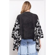 Blue Velvet Blue Velvet Elvis Print Poncho Top