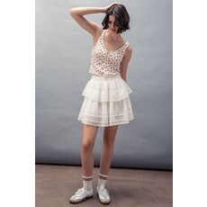 Trend Notes Trend Notes Tiered Away Lace Ruffle Miniskirt
