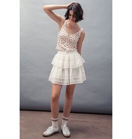 Trend Notes Tiered Away Lace Ruffle Miniskirt