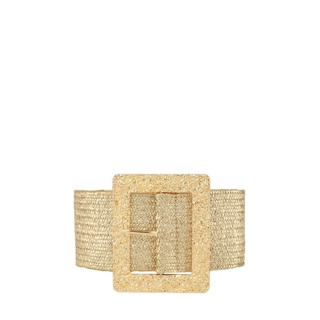 Icco Accessories Icco Metal Hammered Square Straw Belt
