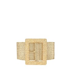 Icco Accessories Icco Metal Hammered Square Straw Belt