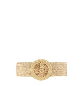 Icco Accessories Metal Hammered Round Buckle Elastic Belt