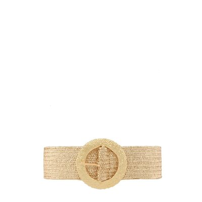 Icco Accessories Metal Hammered Round Buckle Elastic Belt