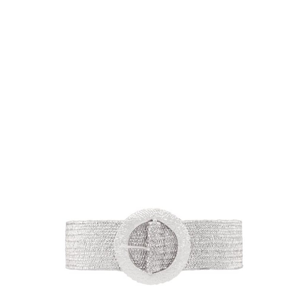 Icco Accessories Icco Metal Hammered Round Buckle Elastic Belt