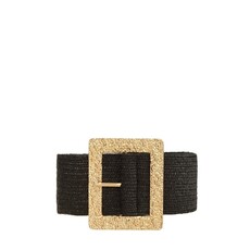 Icco Accessories Icco Metal Hammered Square Straw Elastic Belt