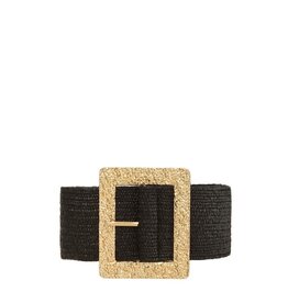 Icco Accessories Metal Hammered Square Straw Elastic Belt