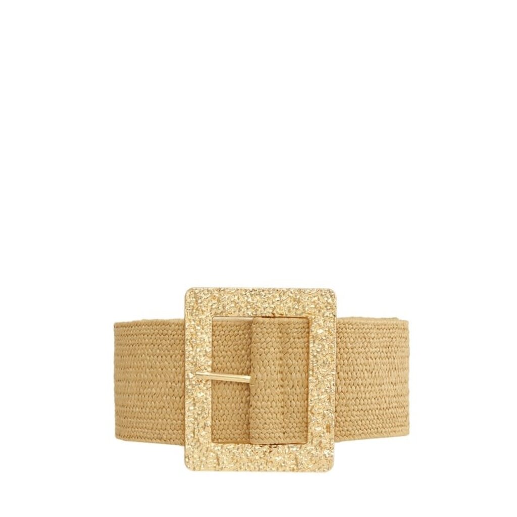 Icco Accessories Icco Metal Hammered Square Straw Elastic Belt