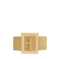 Icco Accessories Icco Metal Hammered Square Straw Elastic Belt