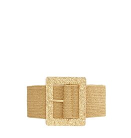 Icco Accessories Metal Hammered Square Straw Elastic Belt