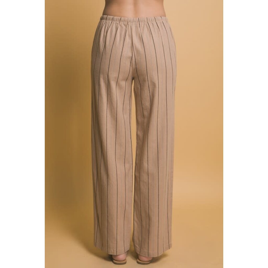 Love Tree Love Tree Stripe Drawstring Linen Pants