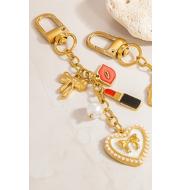 Swan Madchen Pearl and Stainless Steel Charms Bag Chain