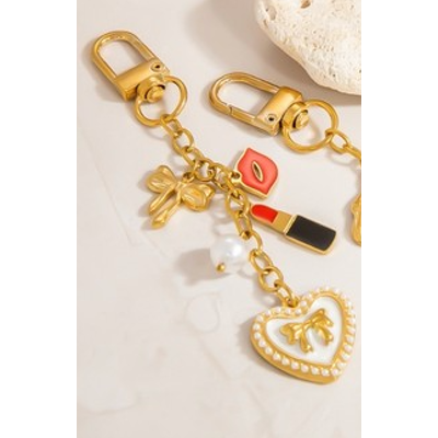 Swan Madchen Pearl and Stainless Steel Charms Bag Chain