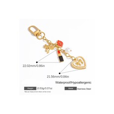Swan Madchen Swan Madchen Pearl and Stainless Steel Charms Bag Chain