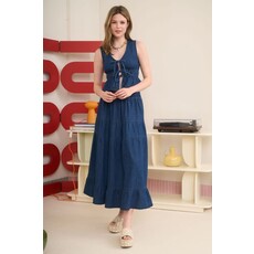 Blu Pepper Blu Pepper Elastic High Waist Tiered Midi Skirt