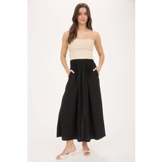 Blu Pepper Blu Pepper Strapless Fold Over Midi Dress