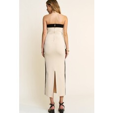 Hersy Hersy Ribbed Knit Colorblock Midi Tube Dress