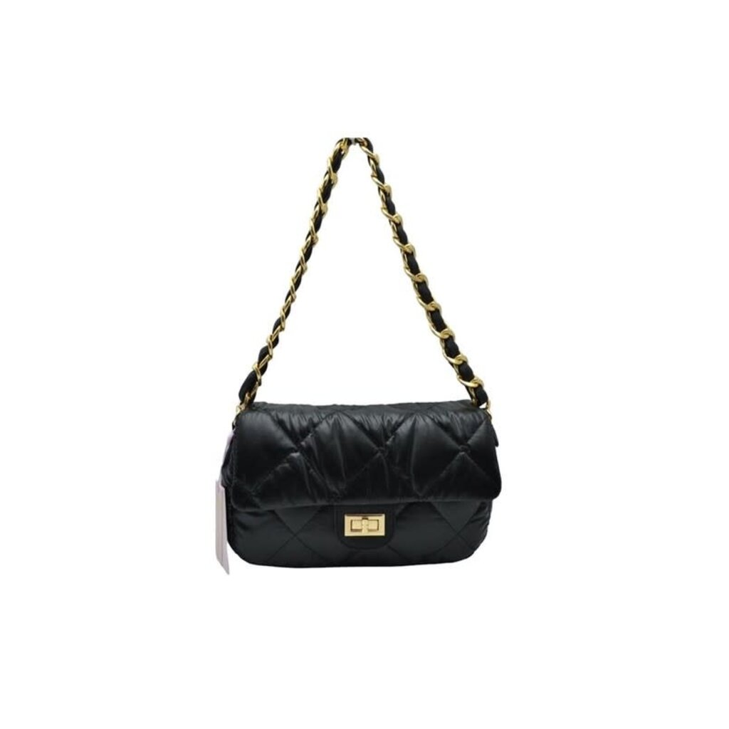 Bo Bags Bo Bags Quilted Metallic Chain Shoulder Handbag