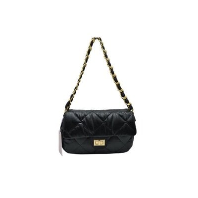 Bo Bags Quilted Metallic Chain Shoulder Handbag