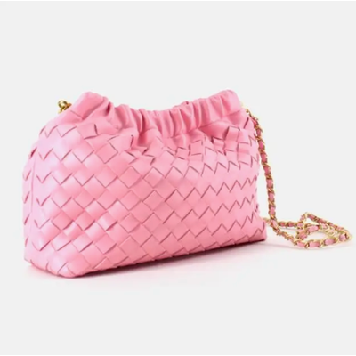 Pretty Persuasions Woven Crossbody with Chain Strap