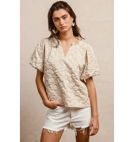 Bibi Floral Pattern Balloon Sleeve Top