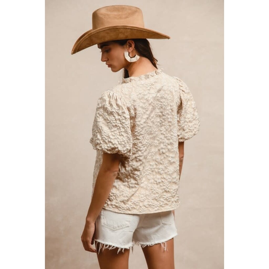 Bibi Bibi Floral Pattern Balloon Sleeve Top