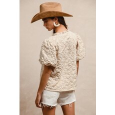 Bibi Bibi Floral Pattern Balloon Sleeve Top