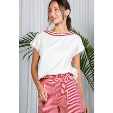 Vine & Love Vine & Love Braid Trim Detail Top
