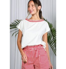 Vine & Love Braid Trim Detail Top