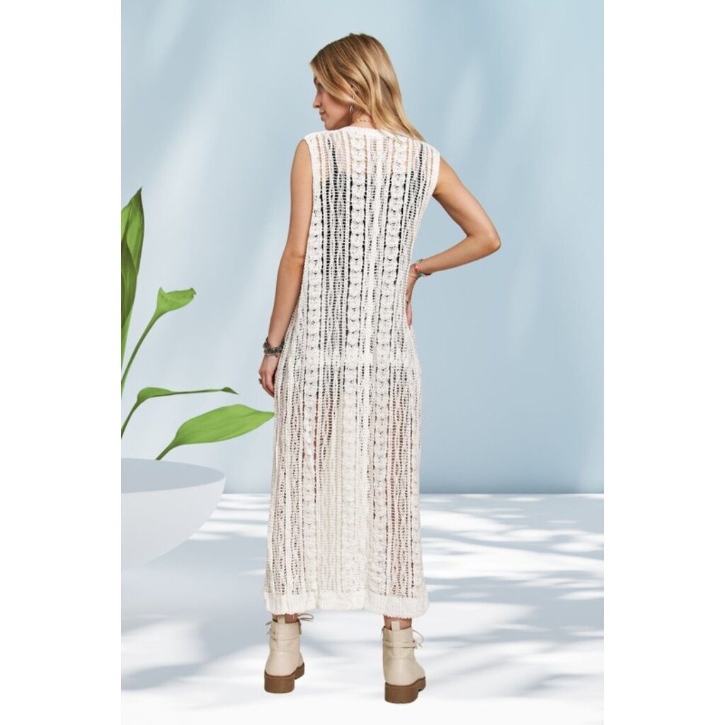 Adora Adora Sleeveless Crochet Cardigan