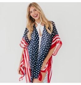 Pretty Simple American USA Flag Kimono