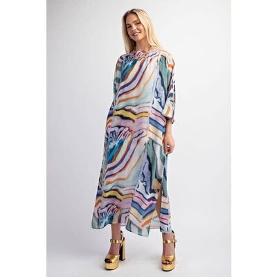 Gigio Pull Over Printed Maxi Dress