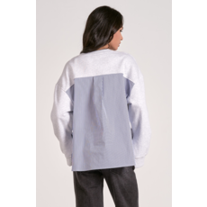 Elan Elan Long Sleeve Mix Media Top