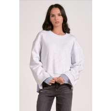 Elan Elan Long Sleeve Mix Media Top